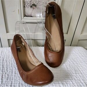 Mossimo Supply Co. Shoes Womens 7.5 Ballet Flats Brown Faux Leather Comfort Low